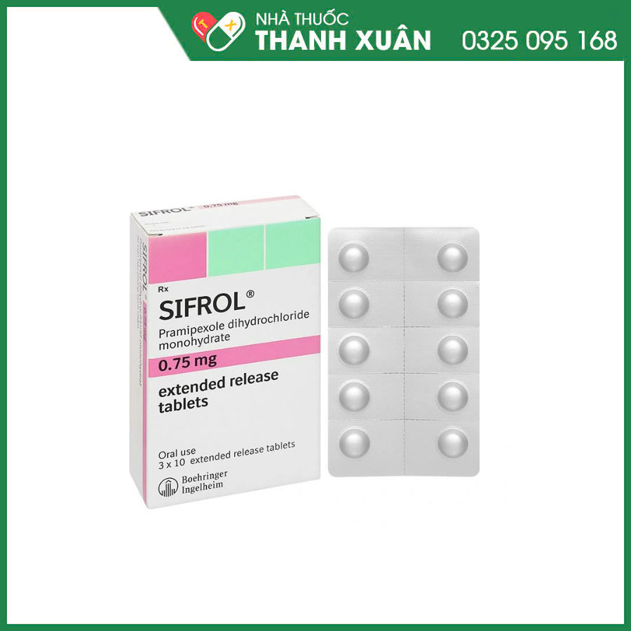 Sifrol 0.75mg thuốc điều trị bệnh Parkinson vô căn